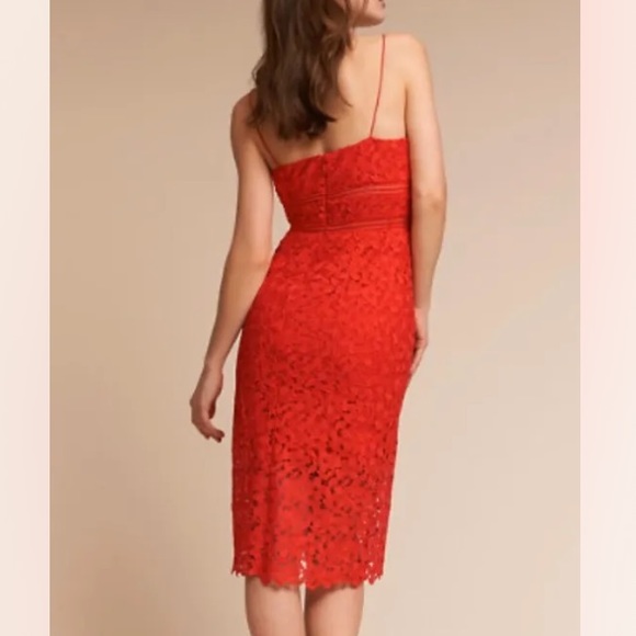 New BHLDN Alessa 12 / Lg White Allover Floral Lace Wedding Bridal Midi Dress - Picture 7 of 9